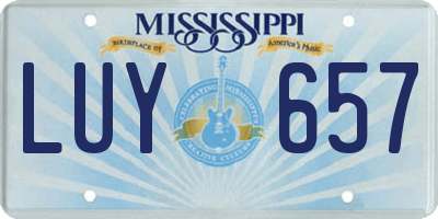 MS license plate LUY657
