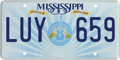 MS license plate LUY659