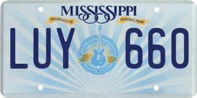 MS license plate LUY660