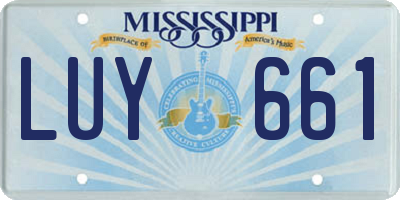 MS license plate LUY661