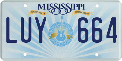 MS license plate LUY664