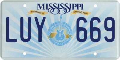 MS license plate LUY669