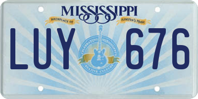 MS license plate LUY676