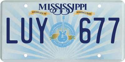 MS license plate LUY677