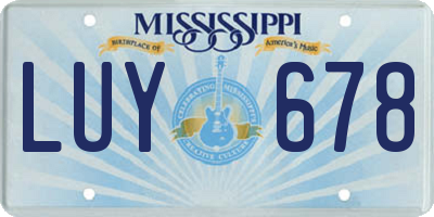 MS license plate LUY678
