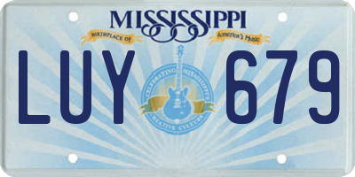 MS license plate LUY679