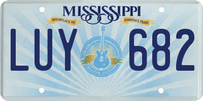 MS license plate LUY682