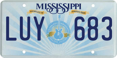MS license plate LUY683