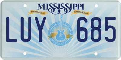 MS license plate LUY685