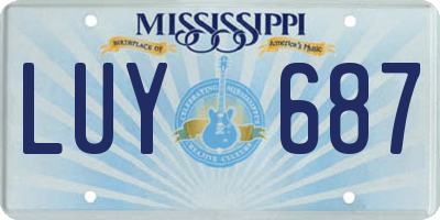 MS license plate LUY687