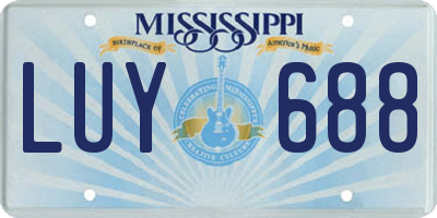 MS license plate LUY688