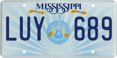 MS license plate LUY689