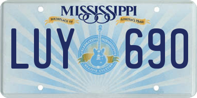 MS license plate LUY690