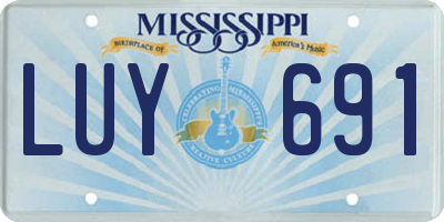 MS license plate LUY691