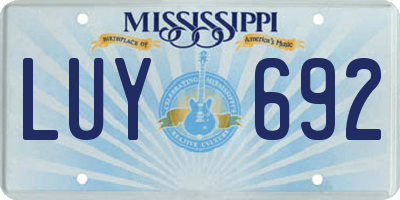 MS license plate LUY692