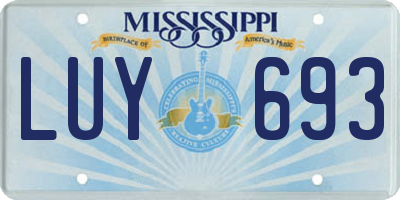 MS license plate LUY693