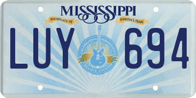 MS license plate LUY694