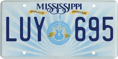 MS license plate LUY695