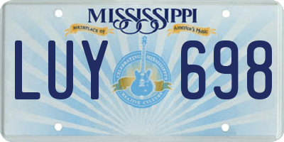 MS license plate LUY698