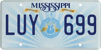 MS license plate LUY699