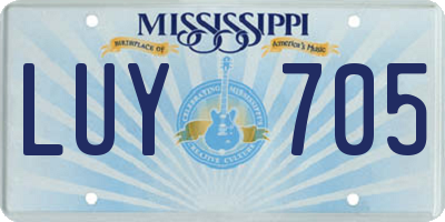 MS license plate LUY705
