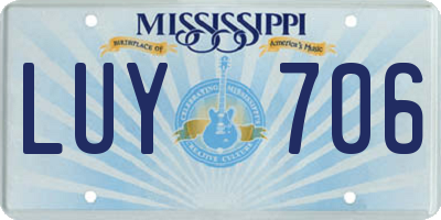 MS license plate LUY706