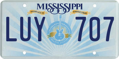 MS license plate LUY707