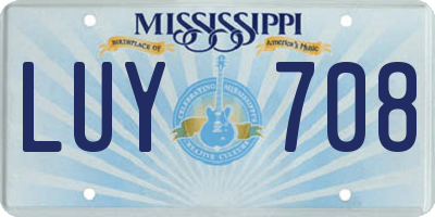 MS license plate LUY708