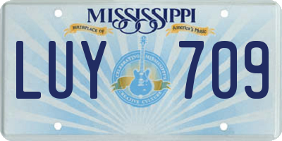 MS license plate LUY709