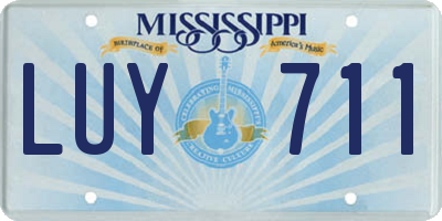MS license plate LUY711