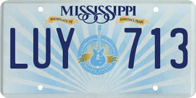 MS license plate LUY713