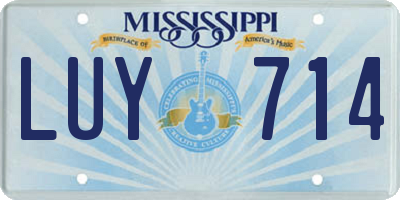 MS license plate LUY714