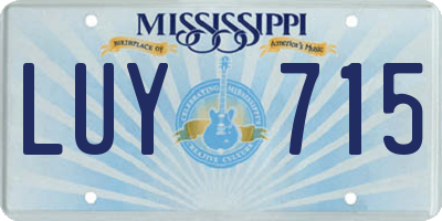 MS license plate LUY715