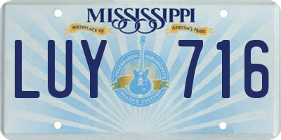 MS license plate LUY716