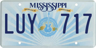MS license plate LUY717