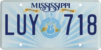 MS license plate LUY718