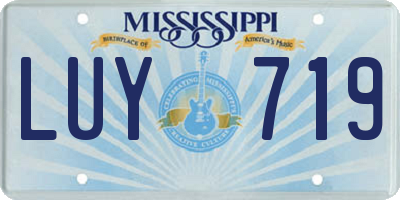 MS license plate LUY719