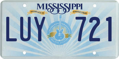 MS license plate LUY721