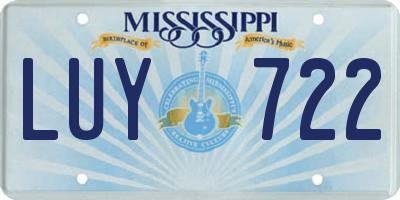 MS license plate LUY722