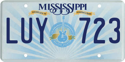 MS license plate LUY723