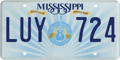 MS license plate LUY724
