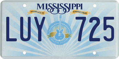 MS license plate LUY725