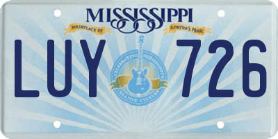 MS license plate LUY726