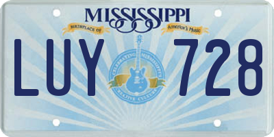 MS license plate LUY728