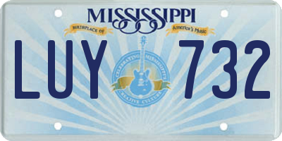 MS license plate LUY732