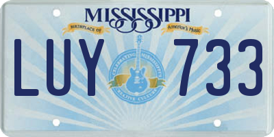 MS license plate LUY733