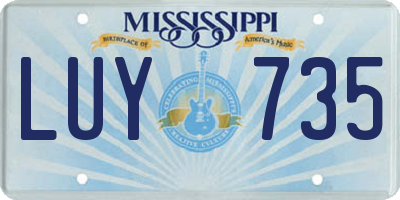 MS license plate LUY735