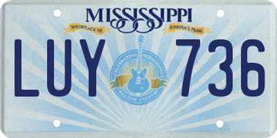 MS license plate LUY736