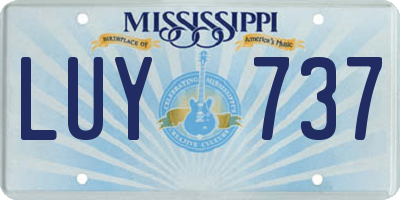 MS license plate LUY737