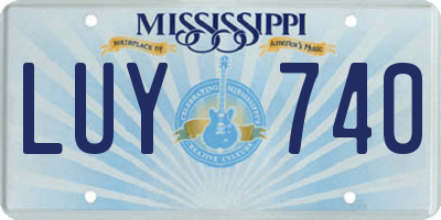 MS license plate LUY740